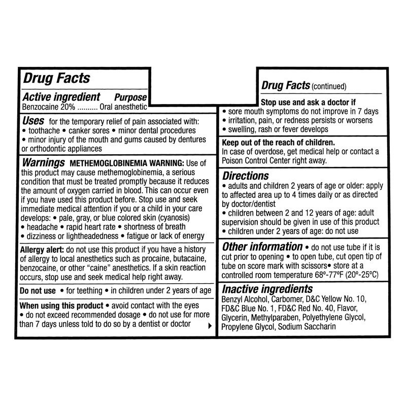 Equate Maximum Strength Benzocaine Orasol Oral Anesthetic Gel, 0.33 oz