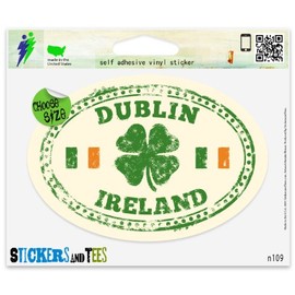 Dublin Ireland Travel Car Sticker Indoor Outdoor 5" x 4"