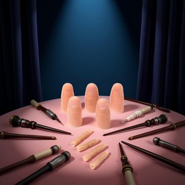 Seadiquiet 5pcs/Set Magic Trick Fingers Fake Thumb Tips,Close Up Stage Show Prop Prank,True to Life Fake Thumb Truth Magic Kits and Accessories,Magic Kits and Accessories,Novelty and Gag Toys