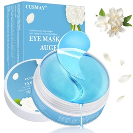 CUSMAY Eye Pads, Pack of 60 Eye Pads, Hyaluronic Acid, Collagen, Camellia Eye Patches, Against Dark Circles, Anti-Ageing, Moisturising, Wrinkles, Reducing, Premium Skin Care for the Eye Area