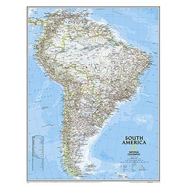 National Geographic South America Wall Map - Classic - Laminated (23.5 x 30.25 in) (National Geographic Reference Map)