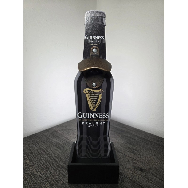 Guinness Draught Stout Wooden Bottle Opener Cap Catcher