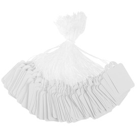 200 pcs Price Tags, Jewelry Price Tags Price Tags with String Hang Labels Tags with String Small Gift Price Tags Display Tag Price Labels for Display Jewelry Clothing (35 X 22mm, White)