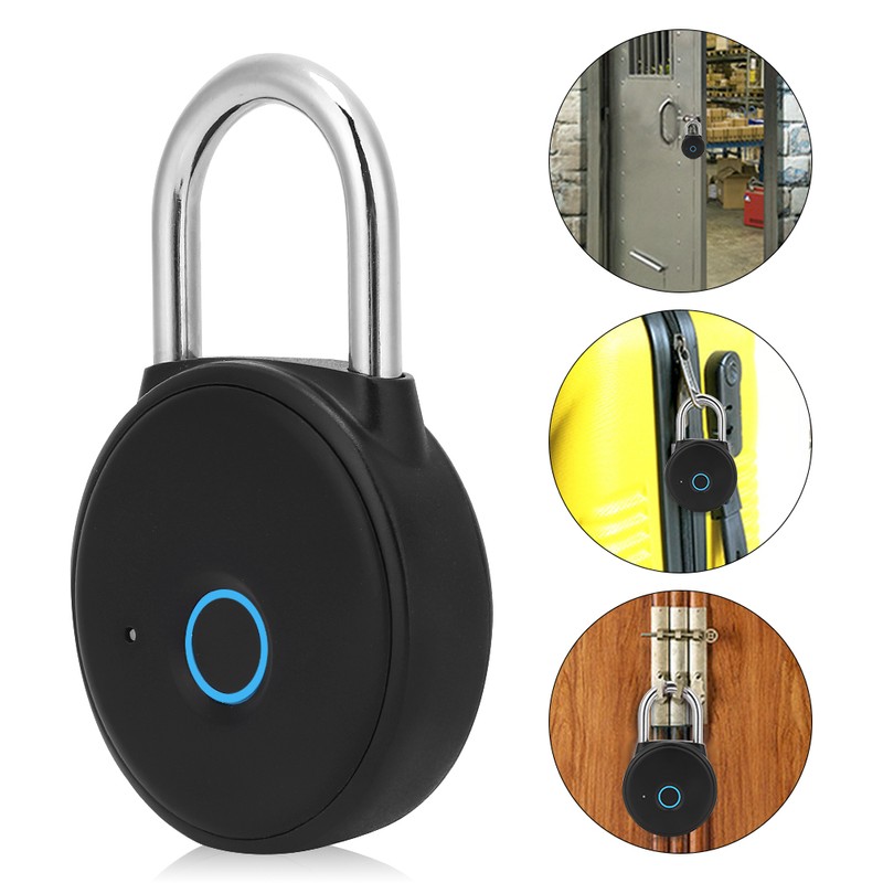 W08 Smart Fingerprint Padlock USB Rechargeable Security Lock IP65 Waterproof