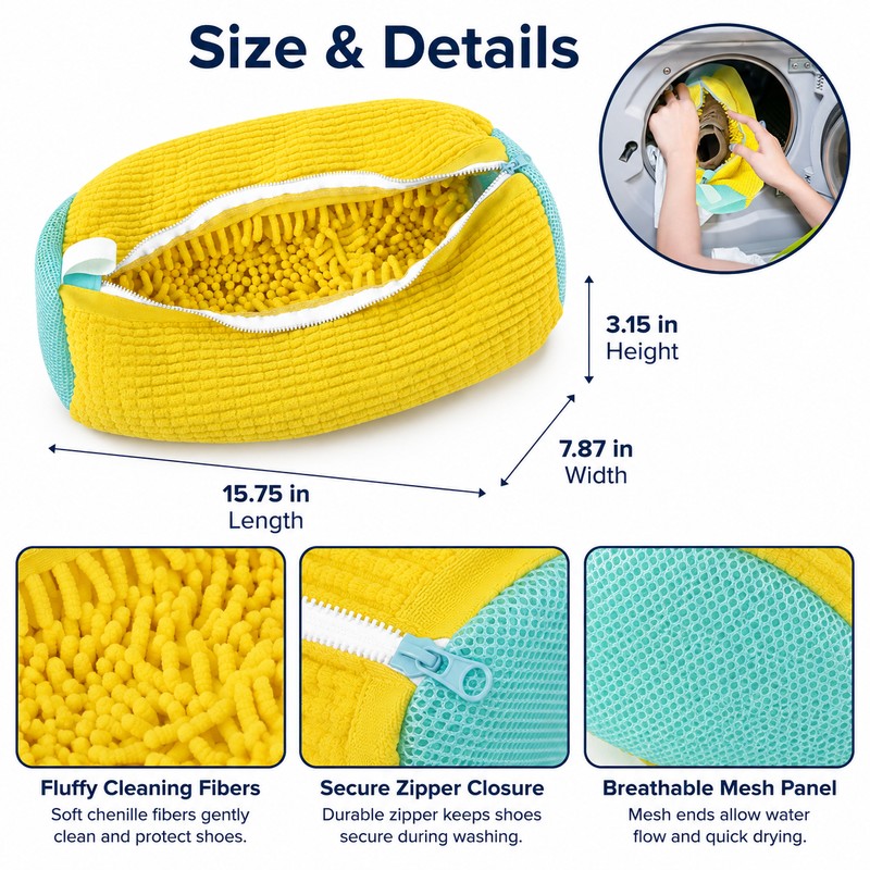 2pcs Shoe Washing Machine Bag – Protective Laundry Bag with