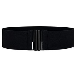 macoking Black Belts for Women Wide Elastic Belt for Dresses Vintage Cinch Belt S