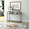 Henn&Hart 42" Wide Rectangular Console Table with Glass Shelf in