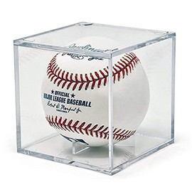 Vitrinas de Béisbol, Caja de Béisbol Acrílica, Caja Transparente para Pelota de Tenis, Soporte para Caja de Almacenamiento de Recuerdos, Protección UV a Prueba de Polvo (WHITE)