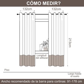 Cortinas Blackout, 2 Paneles Cortinas con Aislamiento Térmico para Estar/Recámara Ventana, Reducción de Ruido, Suave, con Ojales, Para Sala de Estar,Comedor (Beige, 132An x 213Al cm (2 Paneles))