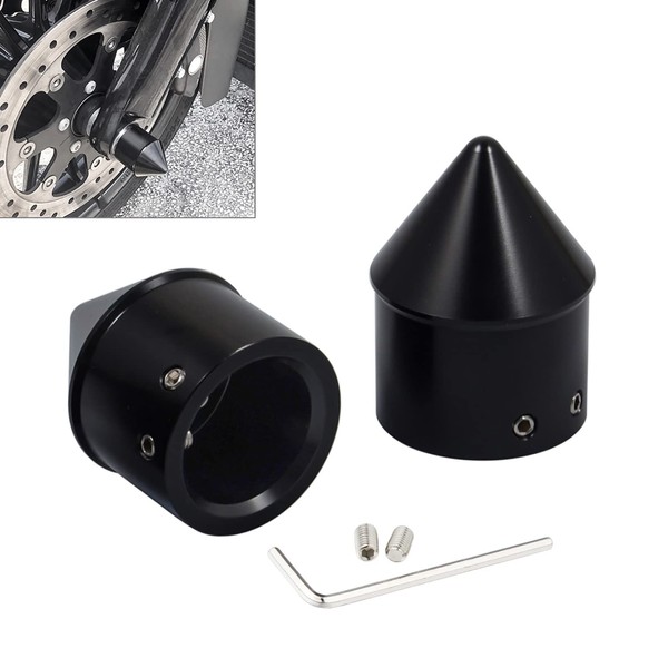 Benlari Black Front Axle Nut Covers Spike Axle Caps Compatible