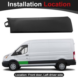Front Left Driver Side Cargo Sliding Door Body Molding Door Panel Plastic Trim Fits for Ford Transit-150 Transit-250 Transit-350 Transit-350 HD Cargo Van 2015 2016 2017 2018 2019 BK3Z6120939AA