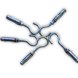 ABAZO Set of Heavy Duty Anchors Heavy Duty Dowels Wedge Anchor White Galvanised Ceiling Hooks Various Sizes (10, M8 x 50 mm)