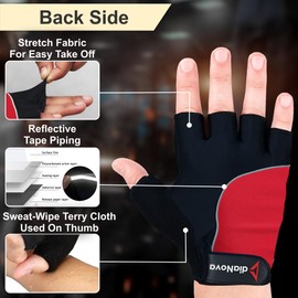 diaNova Cycling Gloves Bike Gloves for Men/Women with 7MM Shock-Absorbing Gel Pad, Biking Gloves Half Finger Road Bike MTB Bicycle Gloves for Workout/Motorcycle/Gym/Training/Outdoor (Red, Small)