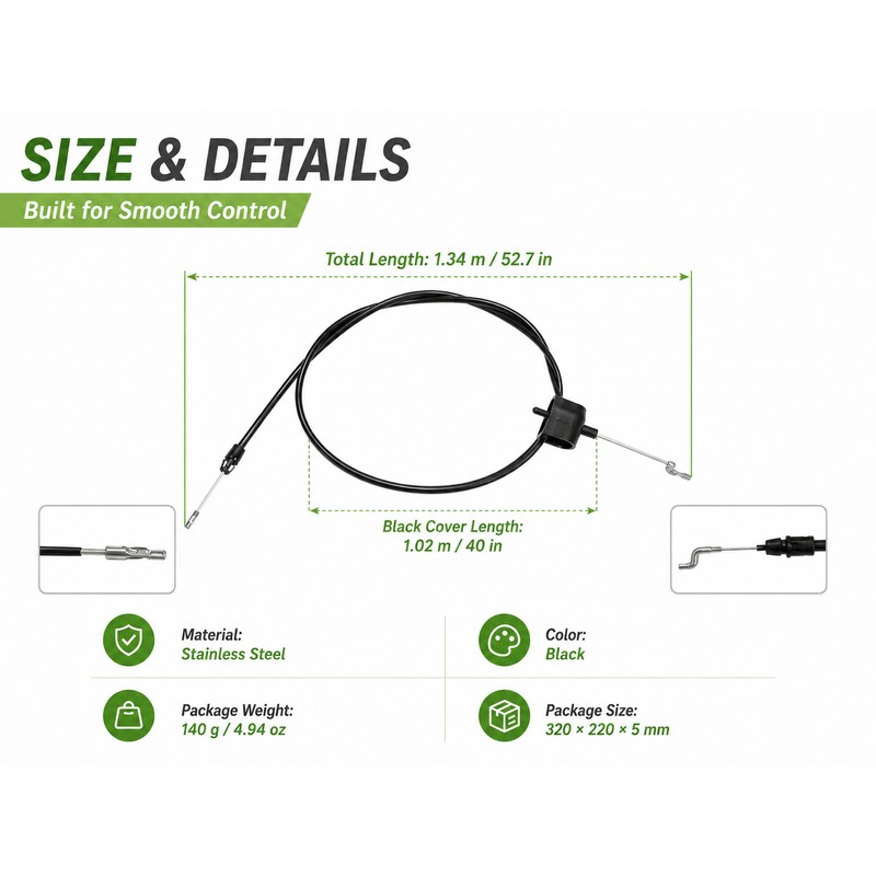 Lawn Mower Zone Control Cable for Engine Repair – Stainless