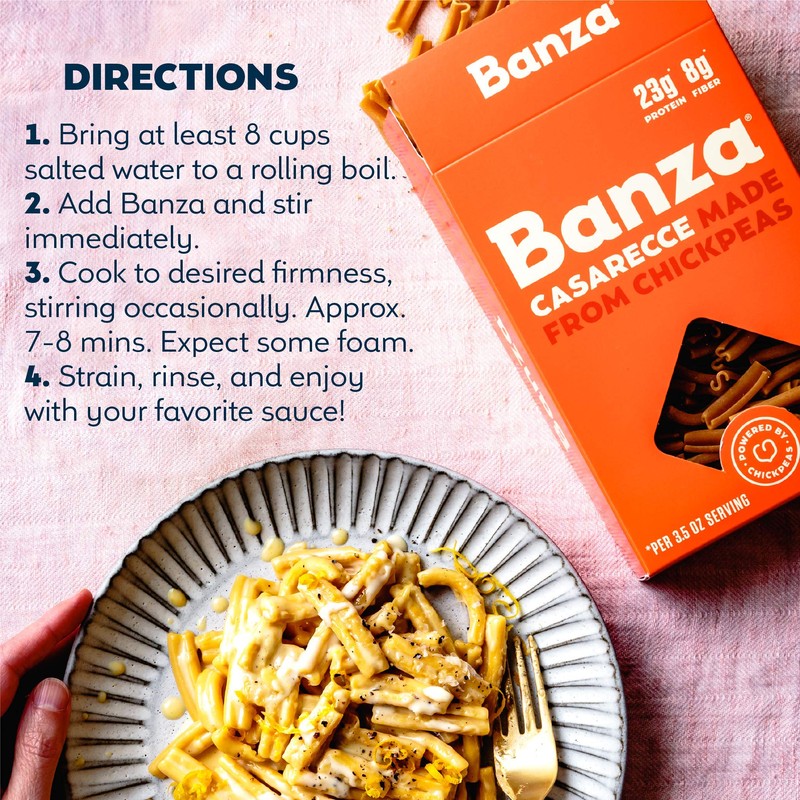 Banza Chickpea Pasta, Linguine - Gluten Free Healthy Pasta, High