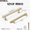 RZDEAL 4pcs Solid Brass Gold Cabinet Pulls, 5-Inch Hole Centers