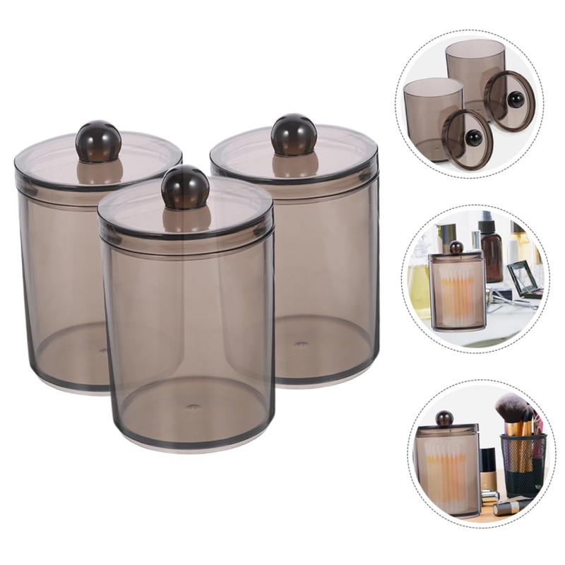 LABRIMP Cotton Swab Container Holder Box with Lid Storage Case