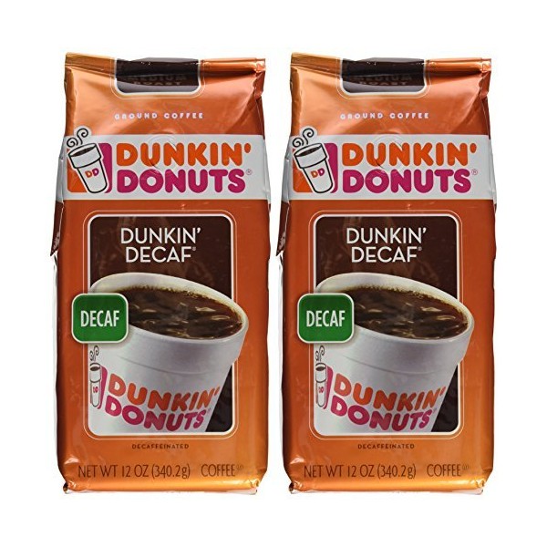 Dunkin Donuts Ground Coffee - Net Wt 12 OZ (Pack of 2) (Dunkin Decaf) by Dunkin' Donuts