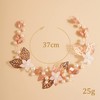 Deniferymakeup White Flower Headband Leaf Hair Vine Pearl Hair Piece