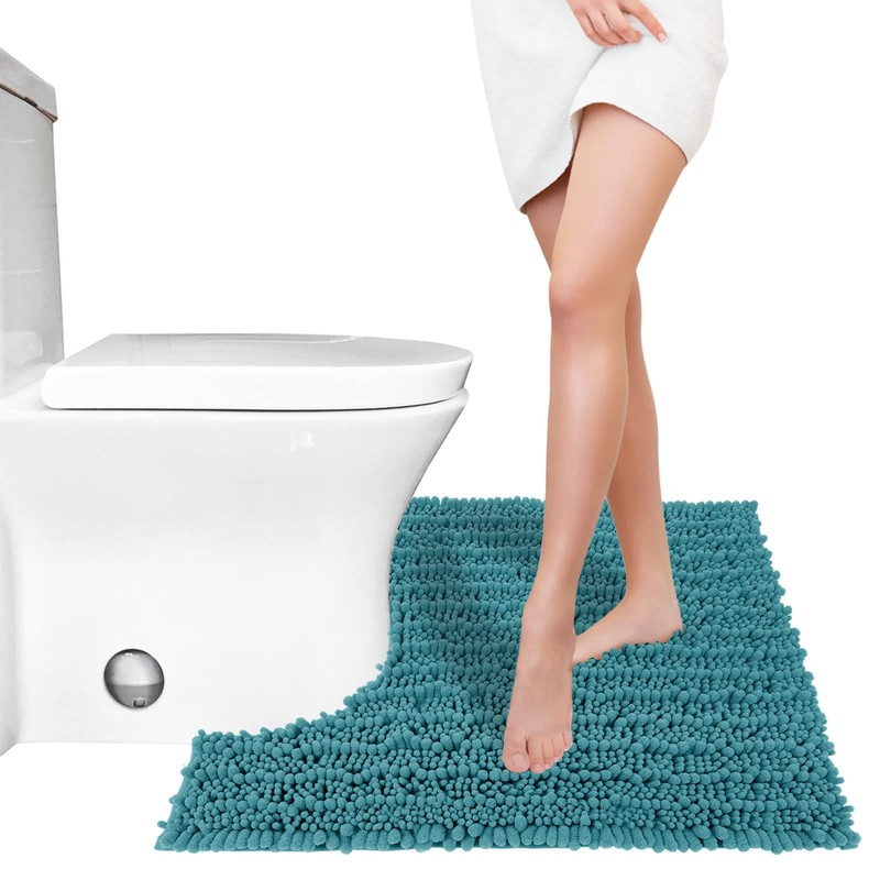 Yimobra Luxury Shaggy Toilet Bath Mat U-Shaped Contour Rugs for