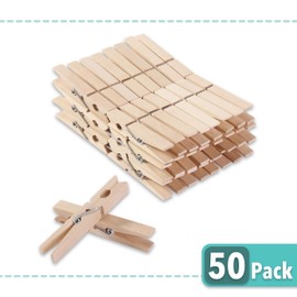 Mr. Pen- Wooden Clothes Pins, Natural Wood, 50 Pack, 2.9 Inch, Rust Resistant Clothes Pins Wooden, Clothes Pins for Classroom, Clothes Pins for Crafts, Large Clothes Pins Wood, Wooden Clothespins