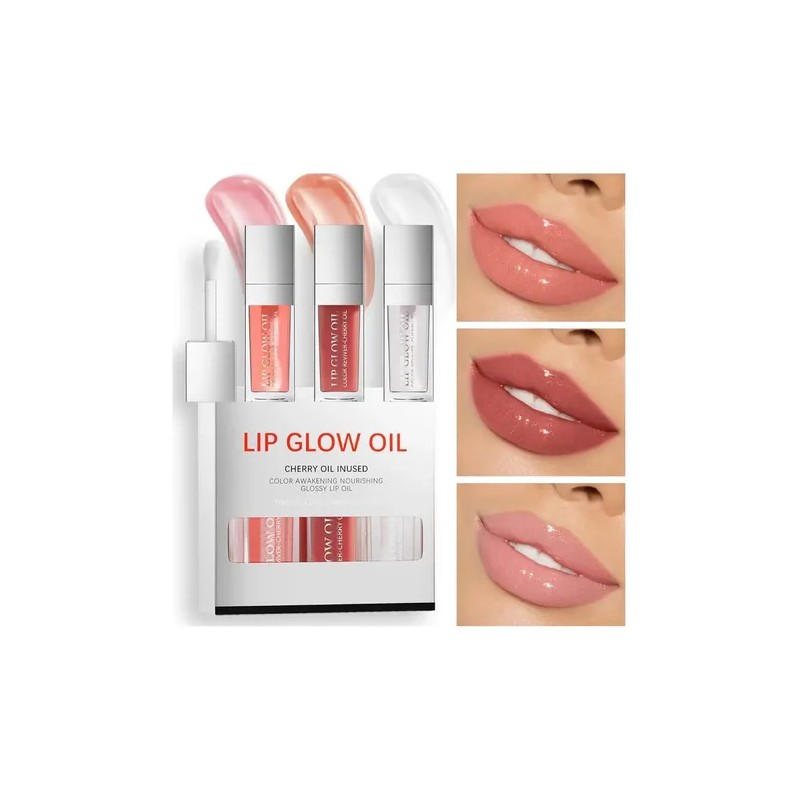 Set De 3 Aceites Para Labios Lip Glow Oil Gloss