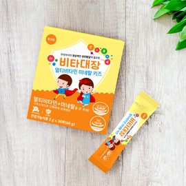 Vita Captain Multivitamin Mineral Kids Children's Multivitamin Doll Baby Infant Nutrition 30 packets, 2 packs / 비타대장 멀티비타민 미네랄 키즈 어린이 종합비타민 돌 아기 유아 영양제 30포, 2개