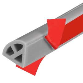 uxcell 59 Inch Flexible Quarter Round Molding, Flexible Molding Trim, Double-Sided Silicone Peel and Stick Trim Self-Adhesive Shower Water Barrier for Floor, Corner, Tub, Gray