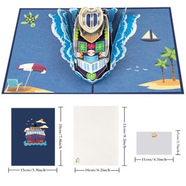 Hierein Birthday Cards for Men, Pop Up Greeting Card Deep Sea Cruise Ship Vacation Gifts for Dad Road Trip Campers For Anniversary Birthday Retirement, Husband,Adventure, Get Well, Christmas Gifts