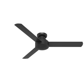 Hunter Fan 52 Inch Low Profile Matte Black Indoor Ceiling Fan With 3 Blades, Holiday Gift for Bedroom, Living Room, Dining Room, Kitchen, Office (Renewed)