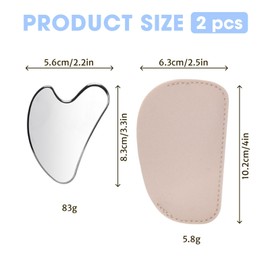 Gua Sha Facial Tools Kit, Stainless Steel GuaSha Tool for Face Massage, Jawline Sculpting, Puffiness Reduction, and Skin Nourishment, Skin Care Relaxation and Rejuvenation (Silver)