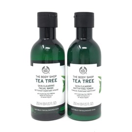 The Body Shop Tea Tree Duo Set 100% Vegan Facial Wash and Mattifying Toner