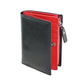 OKUSEKAY Men's Bi-fold Wallet, Genuine Leather, Large Capacity, L-Shaped Zipper Coin Purse, Lightweight, Waterproof, Folding Wallet, Business, Gift, Father's Day Present, red