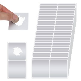 50 PCS Scratch Off Stickers 2 Inch Self-Adhesive DIY Scratch-Off Cards Scratch Stickers Rectangle Scratch-Off Labels for Making Surprise Reward Cards and Raffle Ticket, Silver