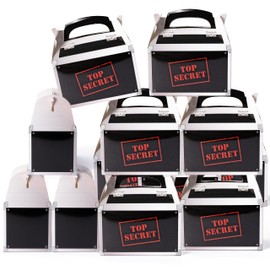 12Pcs Top Secret Spy Party Favor Boxes, Secret Agent Candy Box, Escape Room Party Gift Box, Mystery Spy Themed Party Decorations for Kids Escape Room Spy Themed Party Favors Supplies Birthday Gift