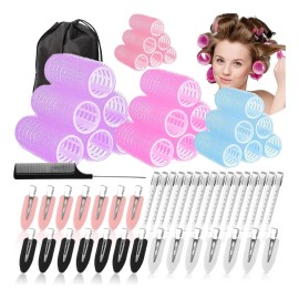 63 Tubos Para Rizar Cabello Abrazadera Plástica Para Cabello