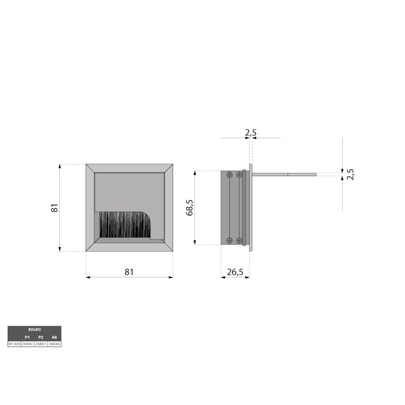 ATM® Desk Cable Grommet | Cable Box Aluminium with Integrated