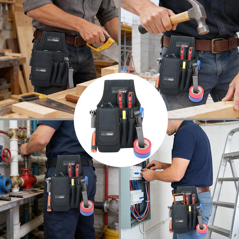 MELOTOUGH Small Tool Pouch with Belt Clip, Mini Electrician Work