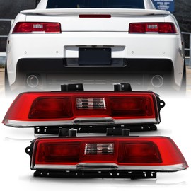 KEEKPO - For 2014-2015 Chevy Camaro Incandescent Type Red Clear Tail Lights Brake Lamps Pair Set Driver & Passenger Side