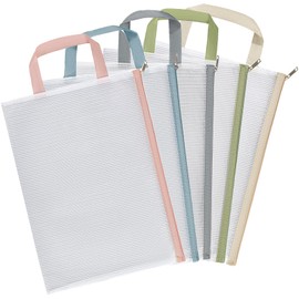 ZiSyouMa Hand-Carry Zipper File Folders, Hand-Carry Storage Bags A4, Classification Storage Organizer, Communication Bags, Set of 5, 5 Colors, Suitable for Organizing Receipts, Documents, Materials