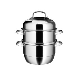 VENTION 3 tier Steamer Pot Stainless Steel 28cm, Induction Steamer for Cooking, 11 Inch Steam Pot for Dumpling