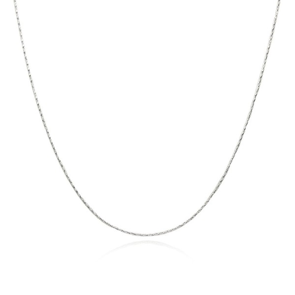 Sterling Silver Italian Diamond-Cut Snake Chain Necklace, 18 Inches