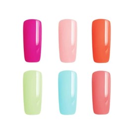 Bluesky Gel Nail Polish Set, Complete Summer Party Collection, 6 x 10ml, Pink, Green, Blue, Orange, Green, Peach (Requires Curing Under LED/UV Lamp)