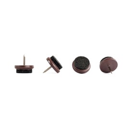 Furniture Glides. Felt Pads with Nail, Quality Floor Protectors - Made in Germany (Brown, 24mm Diameter, Pack of 24)