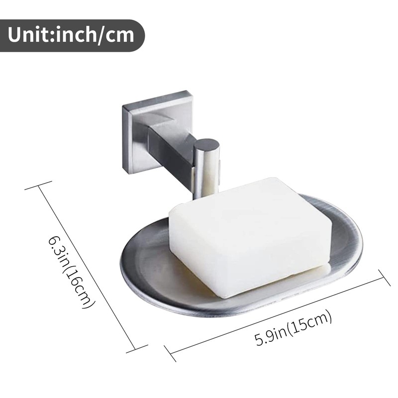 Leyden Bathroom Toilet Soap Dish, Silver Soap Holder for Shower