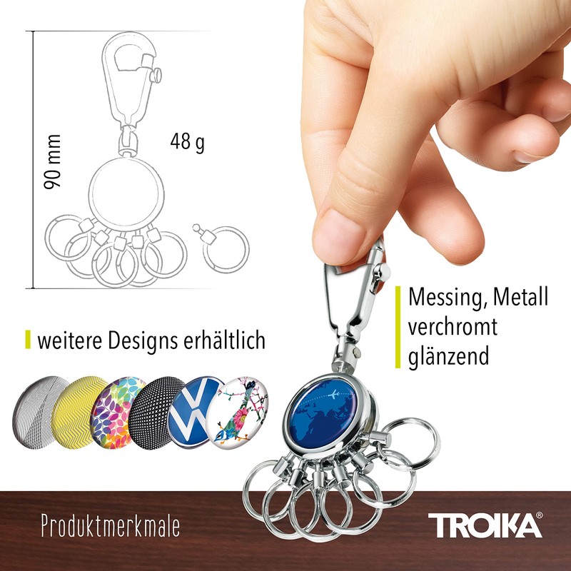 Troika Key Holder - Keyring with Carabiner Clip - 6