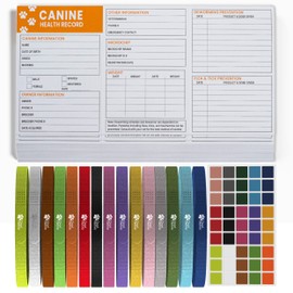 Good|Harbor Pet Puppy Whelping ID Kit - Dog ID Collars, Sticker Sheet & Vaccination Record Booklets