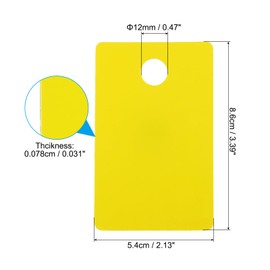 PATIKIL 2.13 x 3.39" PVC Blank Cards with Slot Punch on Short Side, 10 Pcs Punch Card Blank Credit Cards Plastic Photo ID Card for Business Office, Yellow
