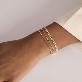 VIROMY Bracelets for Women 14K Gold Plated Bracelets Set for Women Trendy Gold Bracelets for Women Dainty Bracelets for Women Cute Box Chain Bracelets Jewelry Gifts for Women Teen Girls