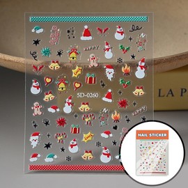 Christmas Embossed Object II Nail Sticker 5D0260 / 크리스마스 엠보 오브제II 네일스티커 5D0260